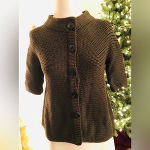 Vince beautiful bulky dark olive green cardigan size XS